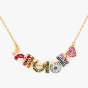 NWT Kate Spade Rainbow Joy Charm Colorful Gold Charm Necklace
